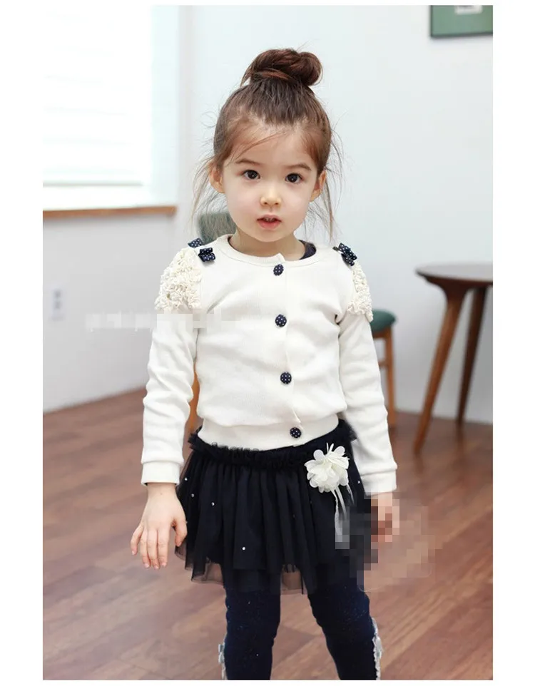 2018 Spring Autumn Fashion Cute Princess Elegant Child Baby Kids Girl Pure Solid Colour O Neck Lace Long Sleeve Cardigan Top (10)