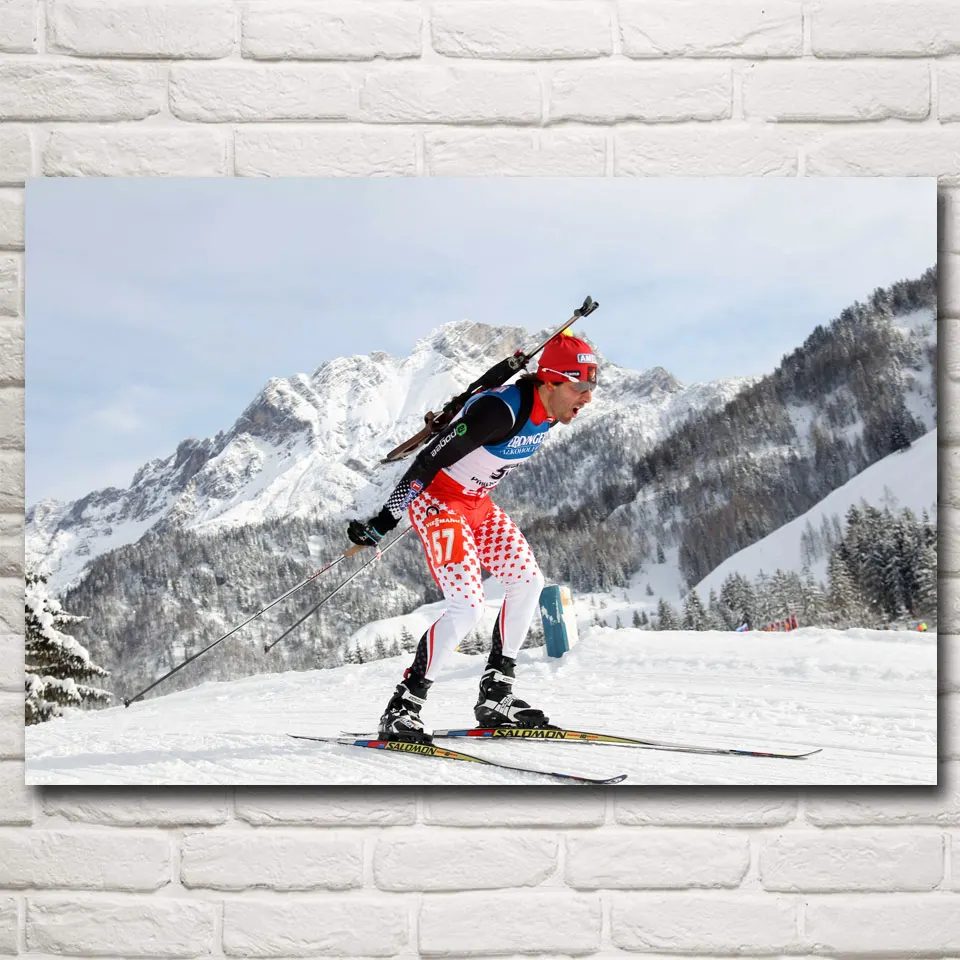 Sports extrªmes Montagne De Neige Ski Art Soie Tissu Affiche Home Decor Mur s 12x18 16X24