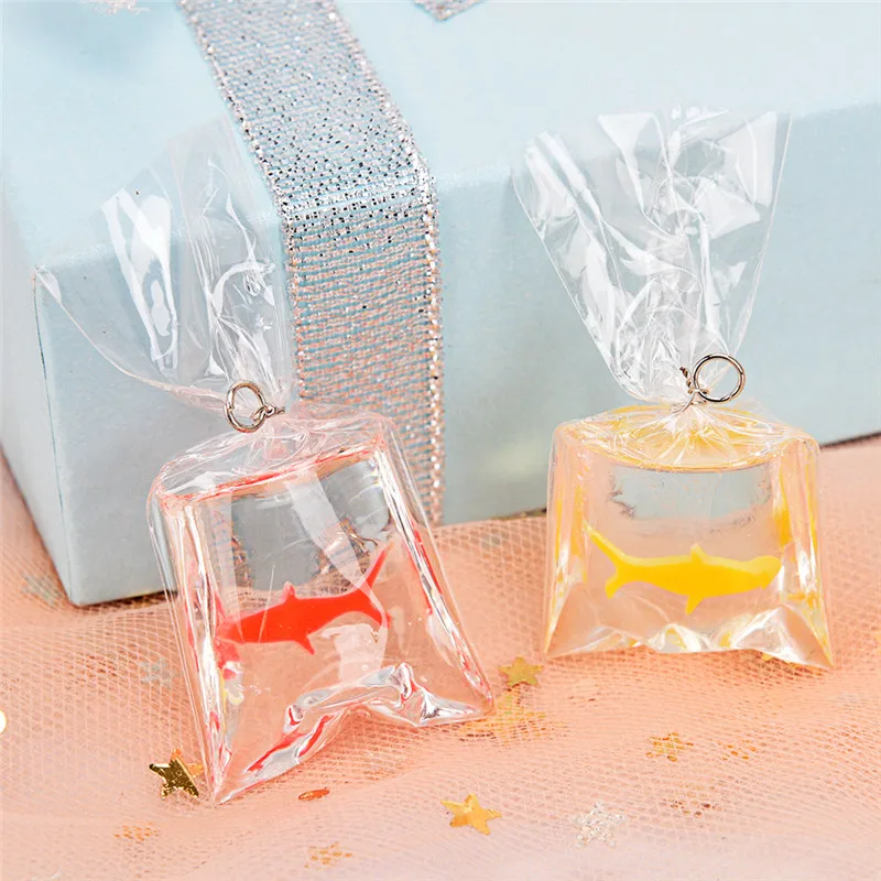 

1 Pcs Imitation Water Bags Gold Fish Earrings Creative Weird Resin Goldfish Charms Pendants DIY Handmade Ear Accessories