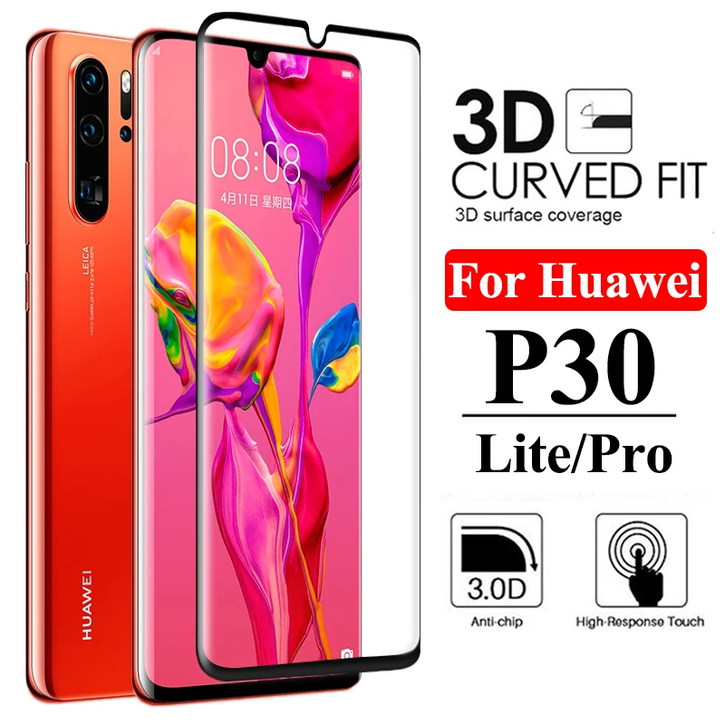 Защитное 3D стекло для Huawei P30 Pro Lite Light Lit закаленное P30pro P30lite Huawey P 30 30Pro Armor 30Lite