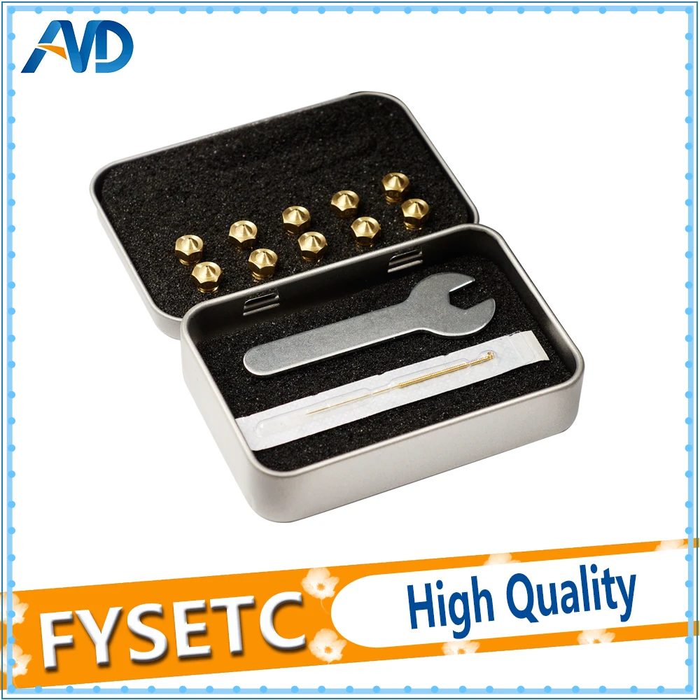 

10pcs Nozzle V6 J-head Extruder 0.2/0.3/0.4/0.5mm For 1.75mm Filament With Nozzle Spanner Case Drill Bit 3D Printer Parts