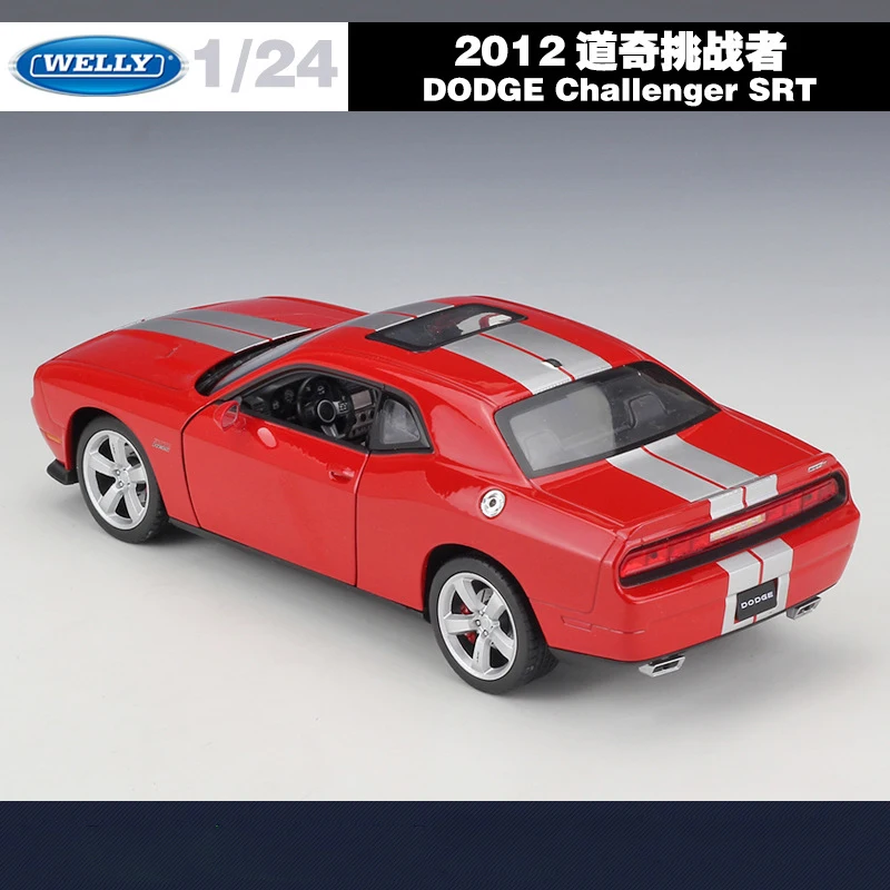 Welly литой 1:24 металлический симулятор модель автомобиля DODGE 2012 Challenger SRT спортивный
