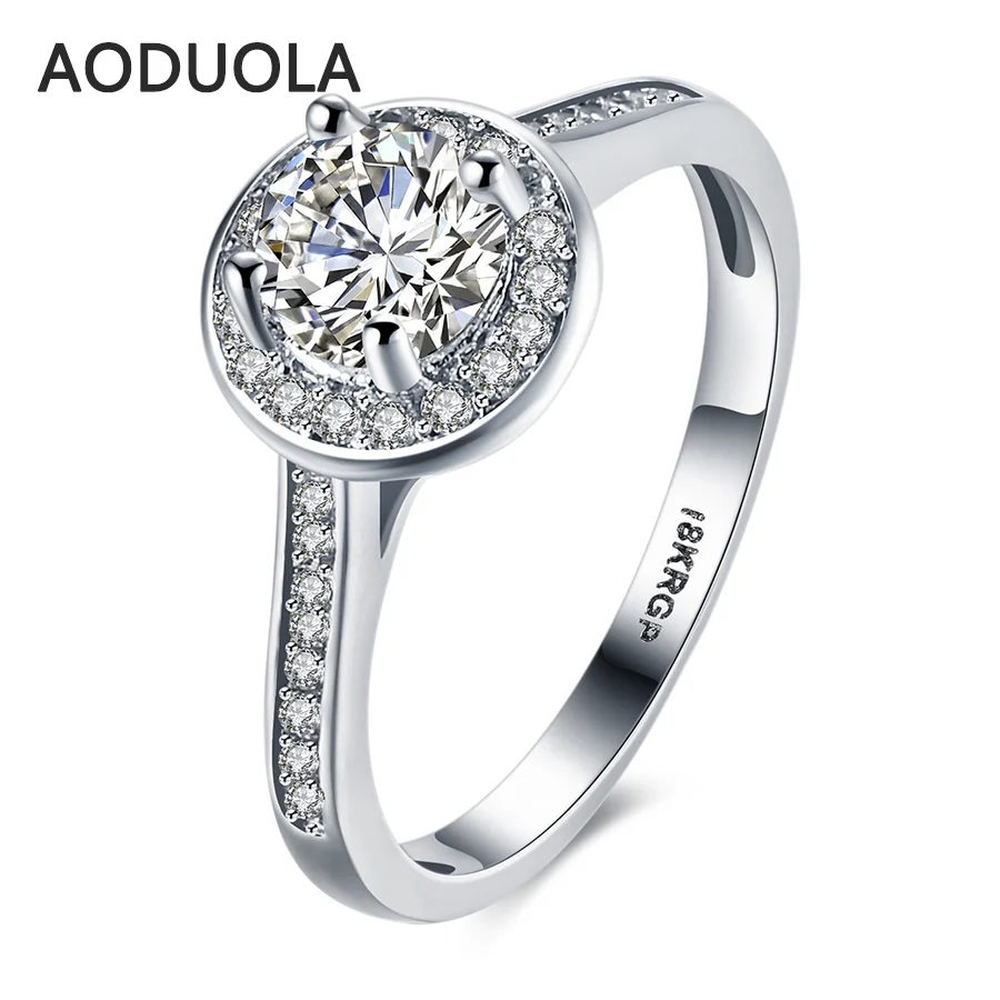 Big Round Ring Silver Plated with Crystal Zircon Cheap Rings Clear CZ