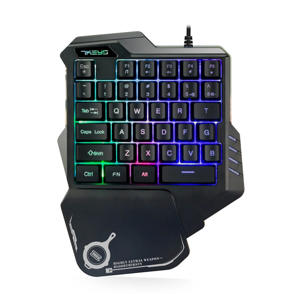 Gaming Keyboard Colorful Backlight 35 Keys Wired ABS Mini Gaming One-handed Keyboard Led Professional For Computer PC gamer