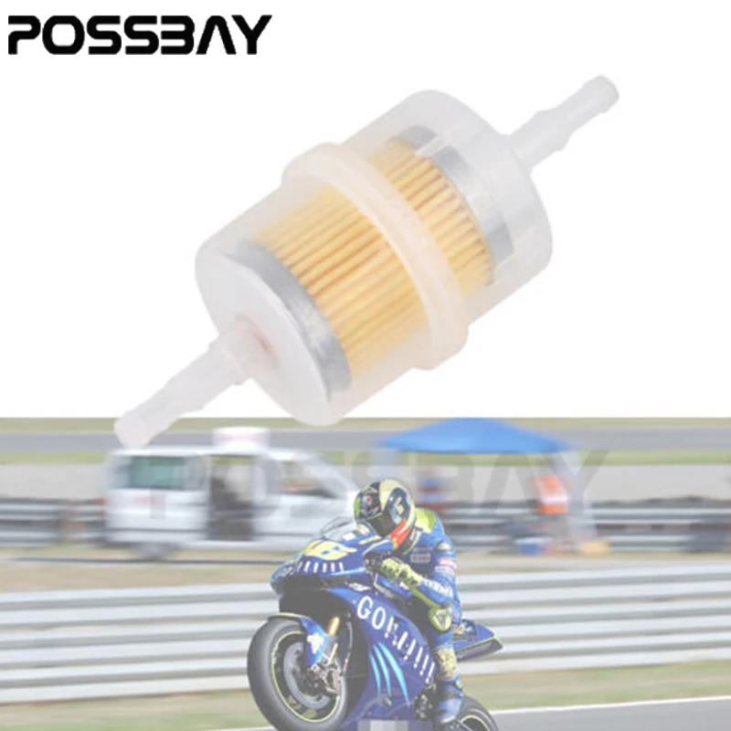 POSSBAY 1Pcs 12cm Universal Plastic Inline Oil Gas Fuel Filter For