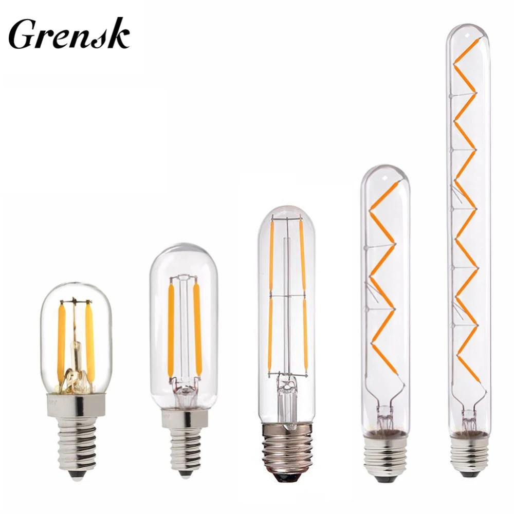 Grensk T30 E14 電球 Led 調光対応エジソン Led 電球 E27 ヴィンテージフィラメント電球 110v 2v 1 ワット 2 ワット 3 ワット 4 ワット 6 ワット管状アンティークランプ T T25 Filament Bulb Led Vintagee12 E14 Aliexpress