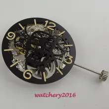 17 Драгоценности серебро полный скелет 6497 Рука обмотки движение добавить мм один 38,9 мм Циферблат