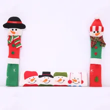 3 шт./компл.! Рождественские украшения кухонный холодильник, СВЧ-печь дверная ручка тканевые скатерти дизайн снеговика