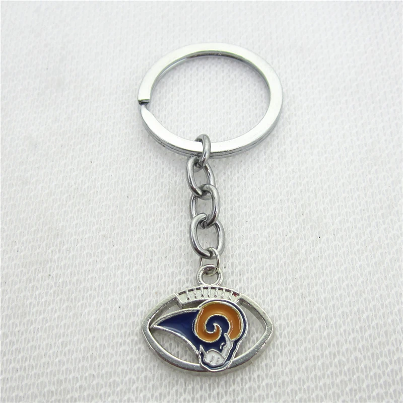 10pcs/lot Wholesale Rams Football sport Keychains Keyring Jewelry Gifts America Football Logo