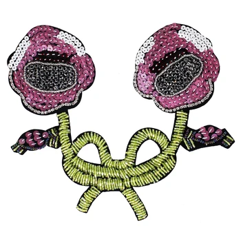 

5pieces Brand DIY Bead Sequin Flower Patches Motifs Applique Handmade Back Patches for Bags Sewing Accessories TH1042