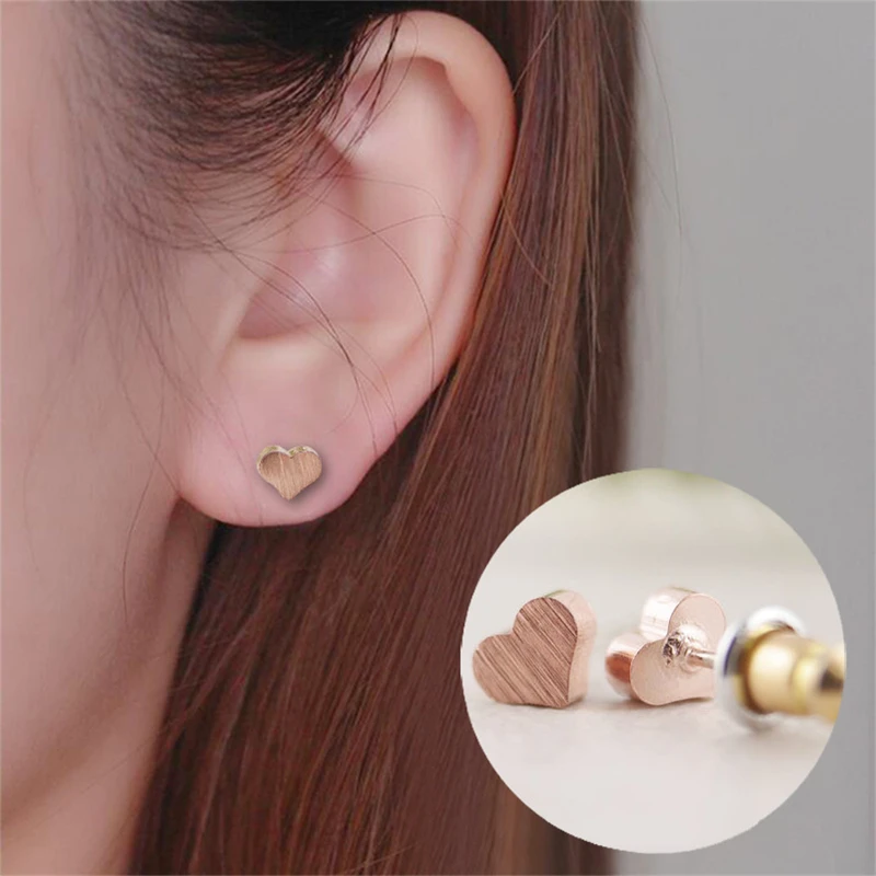 Bijoux модные серьги золотого оттенка с сердечком для маленьких девочек подарок