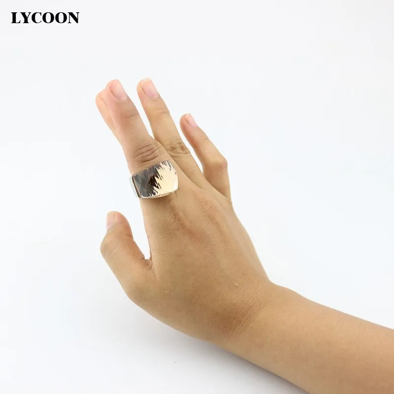 Горячее предложение! Распродажа! LYCOON модное женское роскошное брендовое ювелирное кольцо с кристаллами 316L из нержавеющей стали с прозрачными кристаллами шампанского