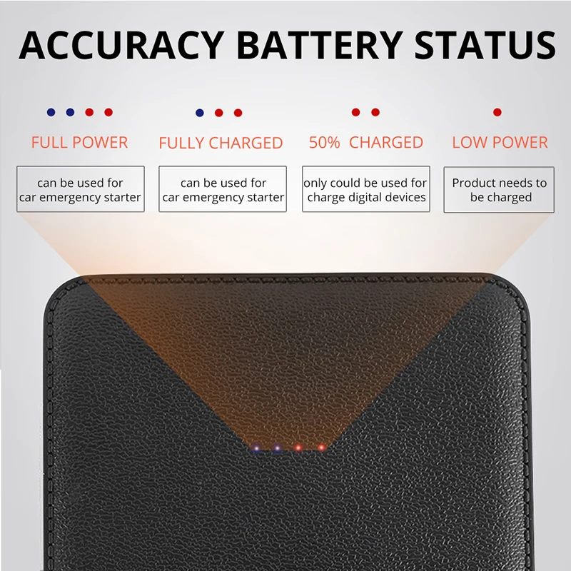 Partol 8000MAH Portable Jump Starter Booster 12V Mini Car Battery Multifunction Auto Engine Power Bank Starting Up To 2.0L Car
