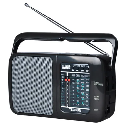 TECSUN R-404 высокая чувствительность FM радио mw и SW ресивер FM-WM SW1 SW2 всех диапазонов со встроенным Динамик