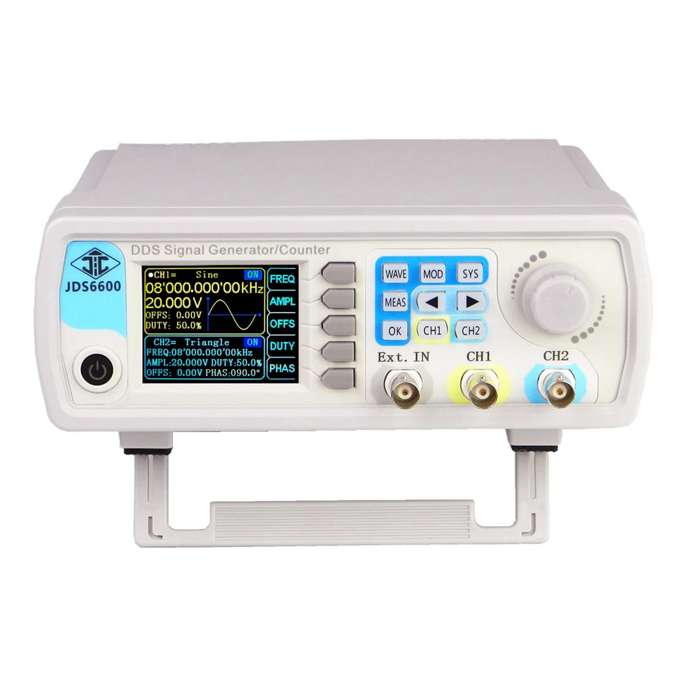 

JDS6600 15/60MHZ Signal Generator Desktop Digital Control Dual-channel DDS Function Signal Generator Frequency Meter Arbitrary