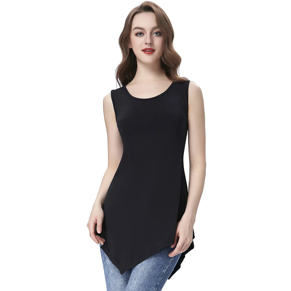 2017 Women T shirts Sleeveless O neck Fashion Elegant Long Tops