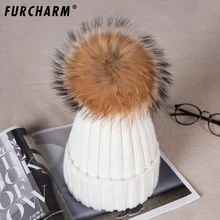 Для женщин шляпы натуральным мехом помпонами мяч согреться зимняя шапка для Для женщин девушки шерсть шапка вязаные шапочки крышкой толщиной женская шапка