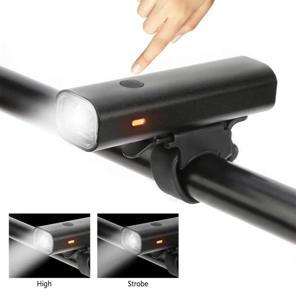 

USB LED Bicycle Light Bike Waterproof Front Lamp Bicycle Light 2 Light Modes Strap Rechargeable Headlight &Taillight Set #sx