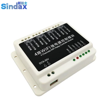 

High-end 4 Channel WIFI APP Control Relay Module DC9-30V Wireless Remote Control Panel Automatic Control Management Relay Board