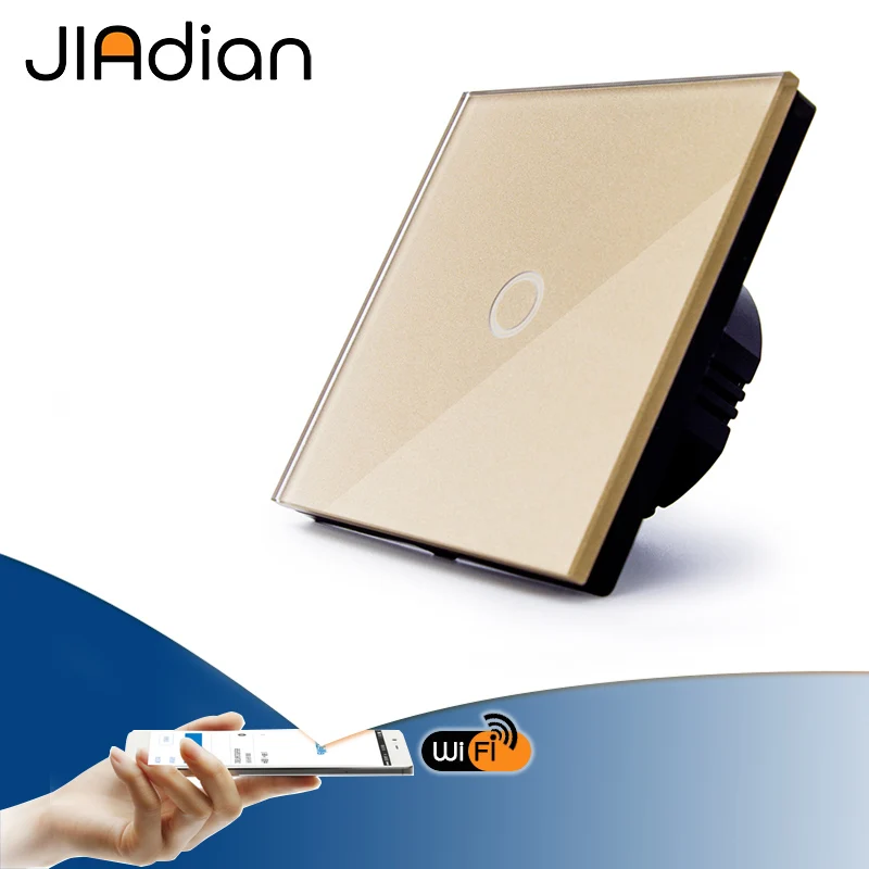 

JIADIAN smart touch switch, Wireless Remote Control wifi Switch, Glass panel touch light Switch, Smart Sensor Wall light switch