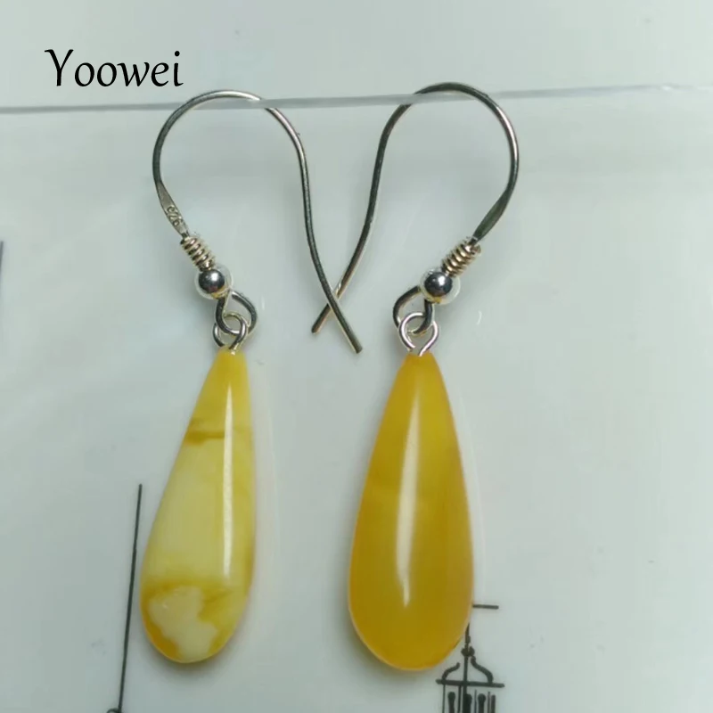 

Yoowei Baltic Amber Earrings Etsy Supplier Unique Teardrop Shape Drop Dangling Earring Genuine Natural Amber Jewelry Wholesale