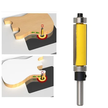 

1/4 Inch Shank 1/2 Inch Flush Trim Router Bit Woodworking Milling Cutter Double Bearing Trimming Knife Woodworking Tool