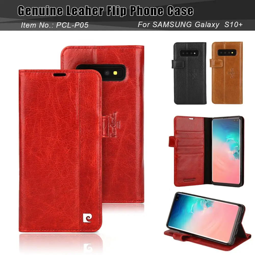 

For Samsung Galaxy S10 S9 Plus Phone Case Pierre Cardin Brand New Genuine Leather Fashion Luxury Flip Card Holder Case Cover