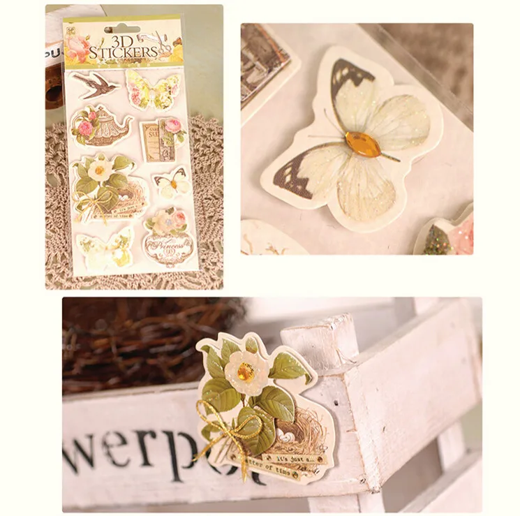 Цветок Скрапбукинг наклейки ручной работы 3D Декоративные наклейки для DIY альбома, Детские ремесленные наклейки