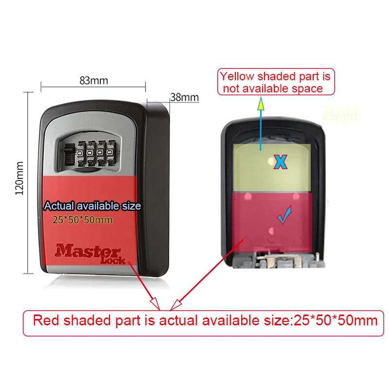 Мастер-замок ключ Сейф открытый настенный кронштейн комбинированный Пароль замок скрытые ключи ящик для хранения безопасности сейфы для
