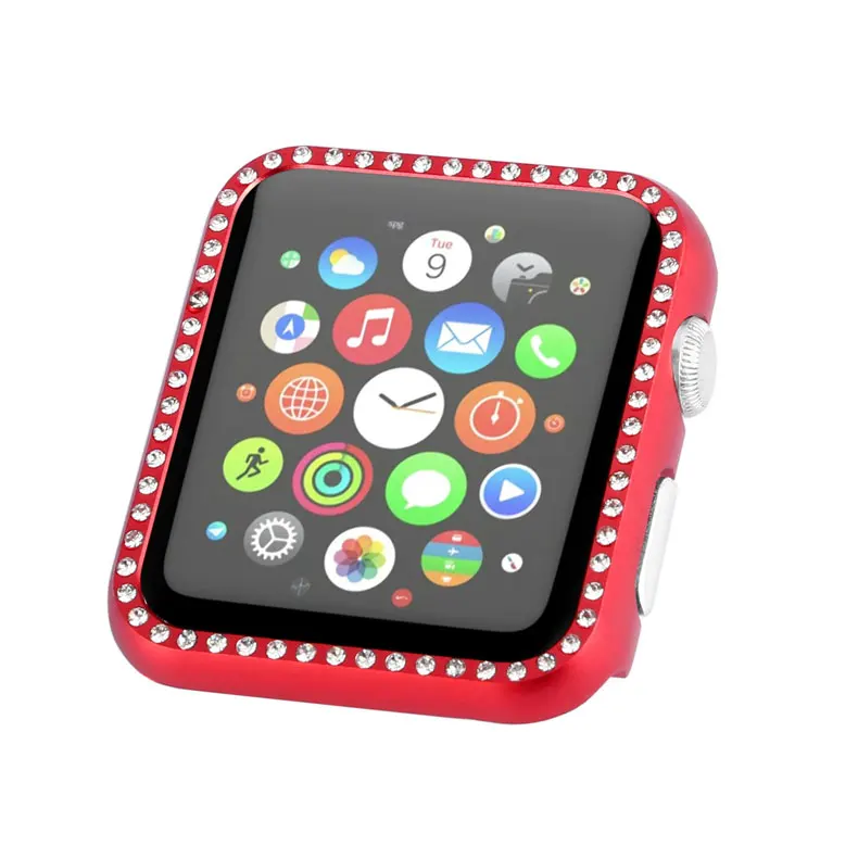 Чехол-бампер с алмазами для Apple watch Case cover Apple watch 4 band 44 мм 40 мм металлический протектор чехол iWatch band 42 мм 38 мм аксессуары 3