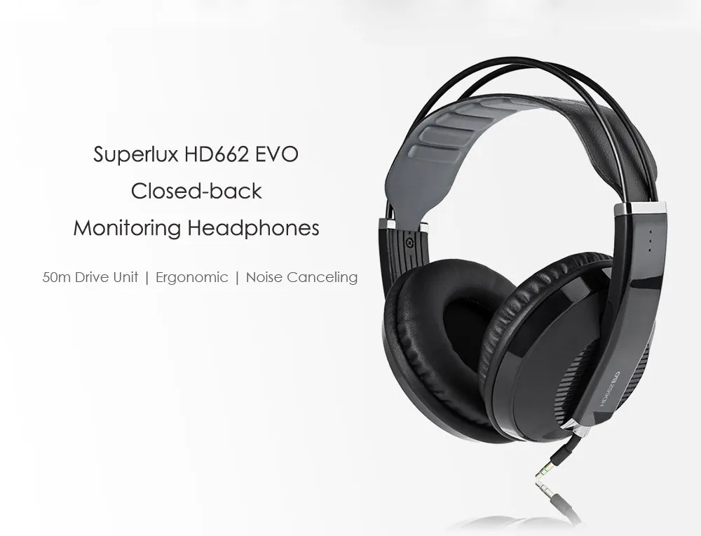 Superlux HD662EVO закрытые наушники для мониторинга игровые гарнитуры со съемными наушниками саморегулирующаяся повязка на голову белый/черный