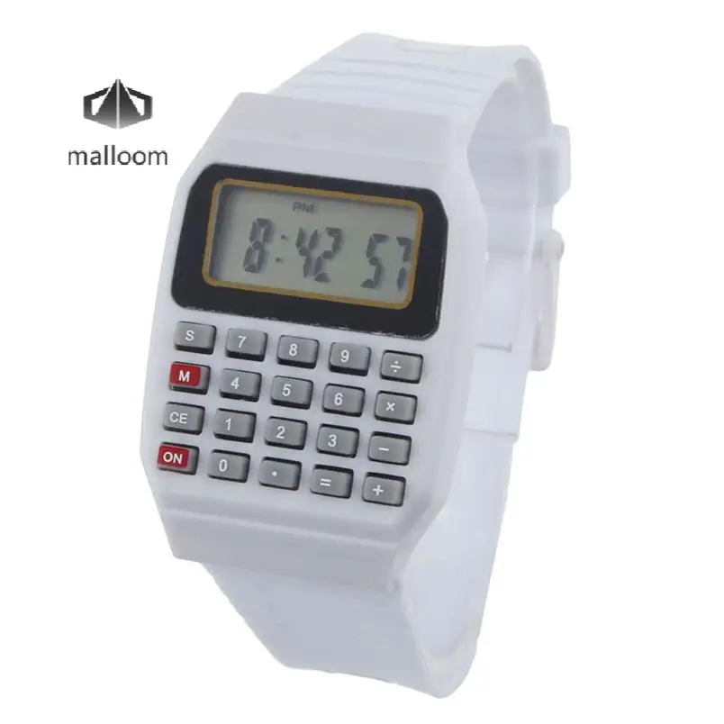 Дизайн, силиконовые часы, многофункциональные электронные часы-калькулятор, наручные часы и красочные детские часы, подарок