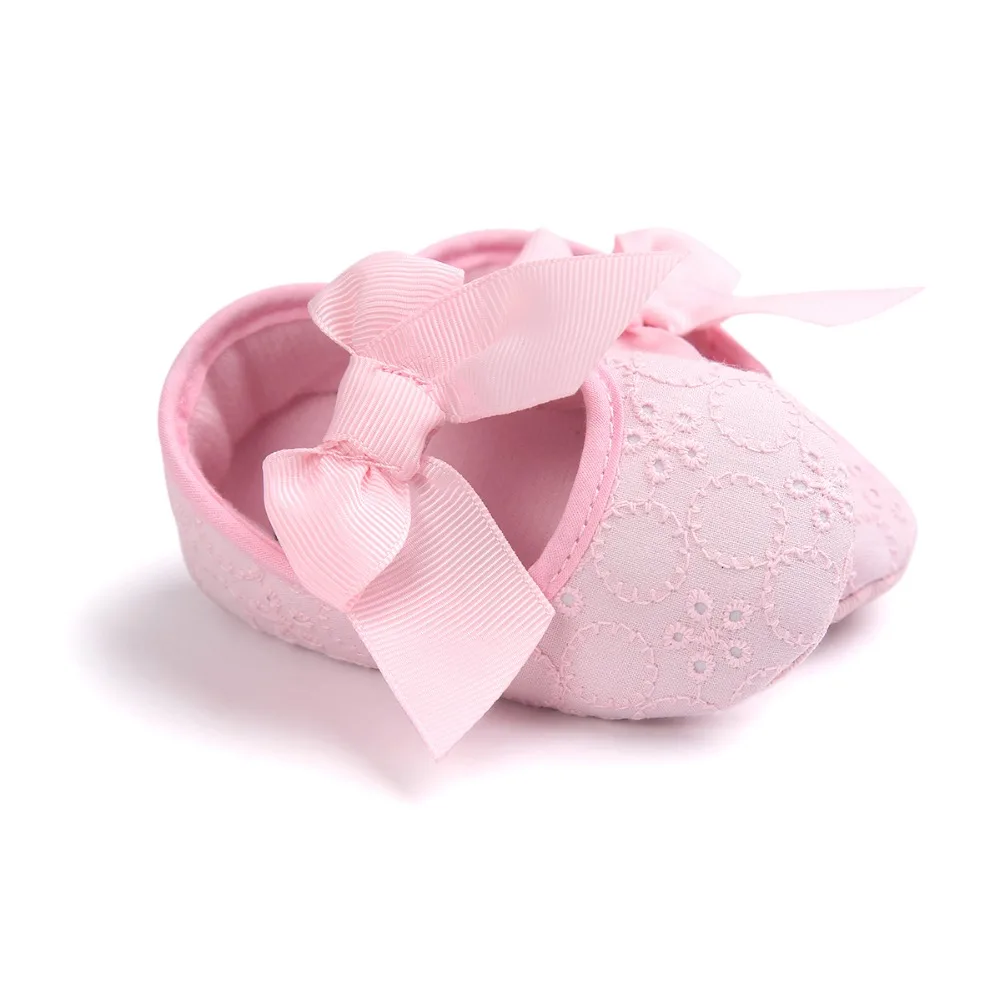 0-18 месяцев розовый Красивый Бант бабочка хлопок ткань принцесса мальчики девочки обувь мягкая подошва обувь для малышей CX31C