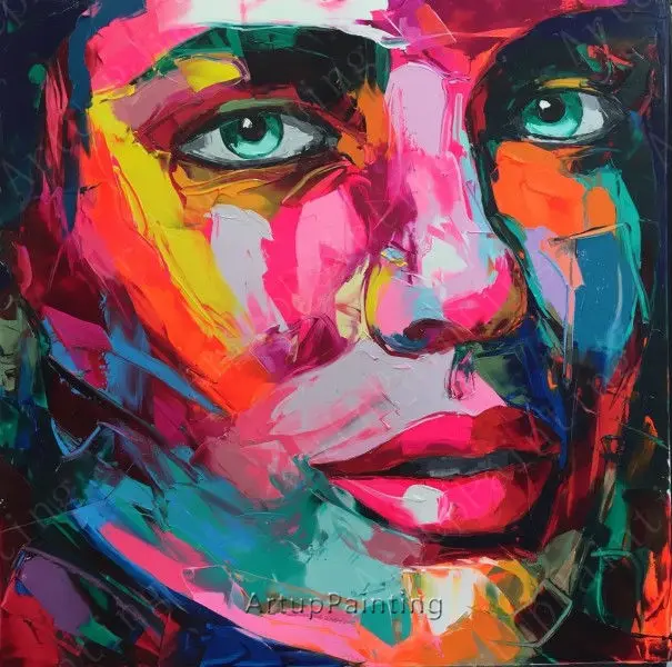 

Palette knife painting portrait Palette knife Face Oil painting Impasto figure on canvas Hand painted Francoise Nielly 43