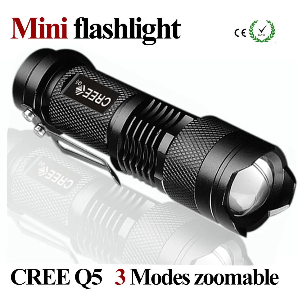 Mini LED Flashlight Waterproof Powerful Flashlight Zoomable 3 Modes LED