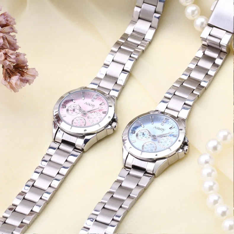 NARY часы для женщин модные роскошные часы Reloj Mujer нержавеющая сталь качество алмаз женские кварцевые часы для женщин Стразы Часы