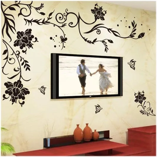 the butterfly tracery wall stickers the sitting room tv setting