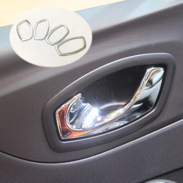 For Renault Captur 2013 2018 ABS chrome door inner built handle bowl frame lamp moulding cover