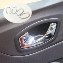 For Renault Captur 2013 2018 ABS chrome door inner built handle bowl frame lamp moulding cover