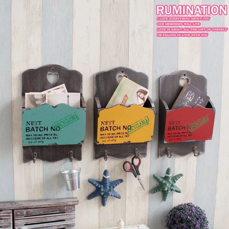 New Creative Vintage Postoral Style Wooden Letter Box Wooden