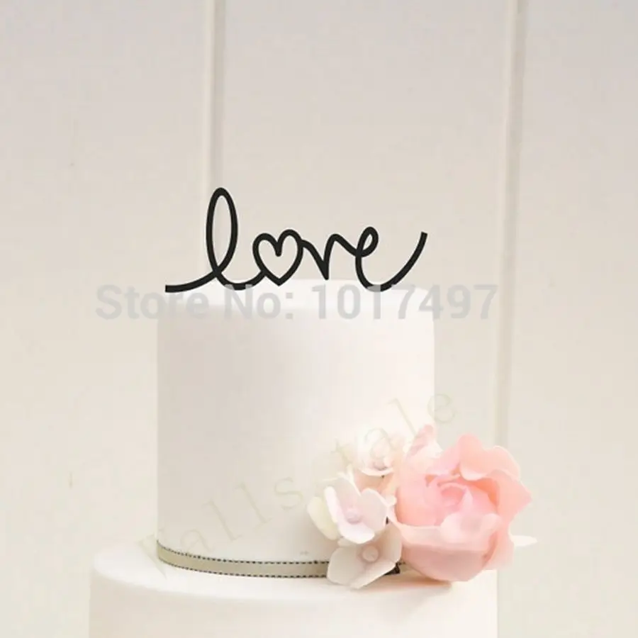 wedding cake decor LOVE with Heart Wedding Cake Topper ...