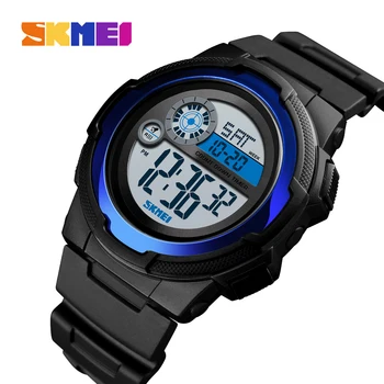 

SKMEI Digital Watch Men Sport Watch Fitness Stopwatch Waterproof Wristwatch PU Alarm Clock erkek kol saati New Men Watches 1437