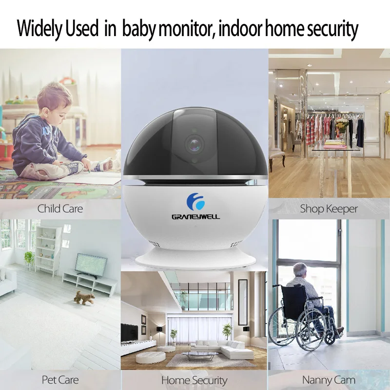 Graneywell wi-fi IP Camera 1080P Bluetooth Speaker mini Camera Smart Night Vision Videcam Baby Monitor Video Surveillance camera
