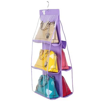 

Double-sided Storage Bag Multi-function Bag Organizer 6 Grid Hanging Bag Sorting Storage Bag Thicken Closet Organizer
