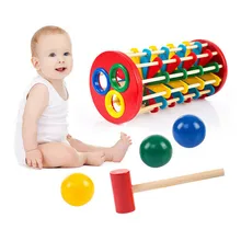 Детские оригинальные деревянные Разноцветные Вращающиеся стук мяч лестница развивающая игрушка для детей игрушки для детей brinquedos