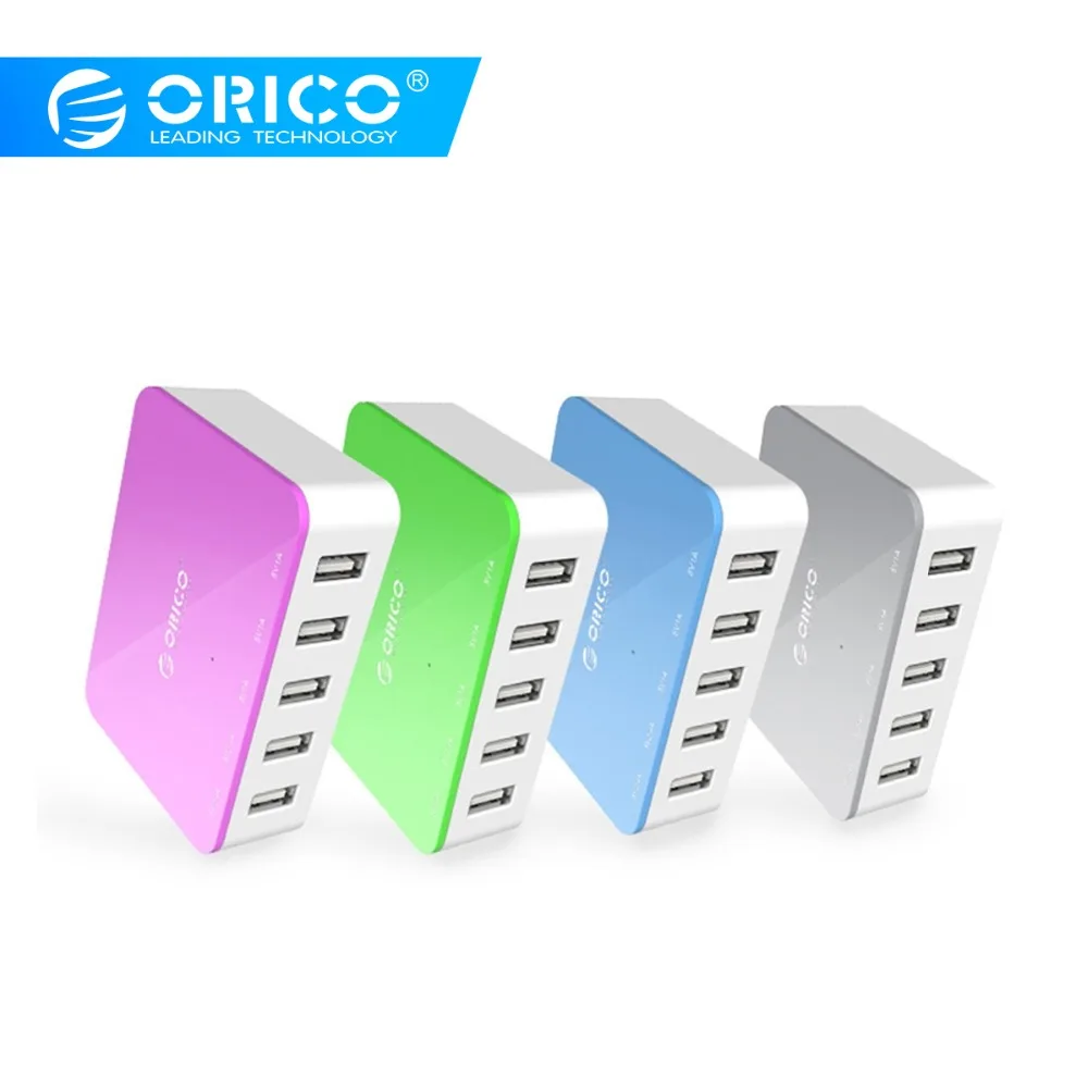 

ORICO 5 Port USB Charger Colorful Smart Charger Desktop Charger for Samsung Xiaomi Huawei Pad