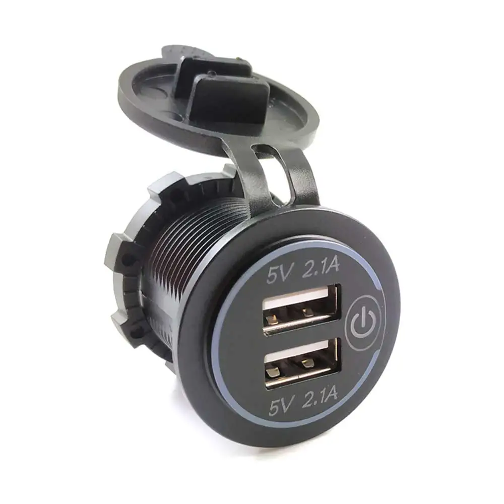 Универсальный прикуриватель 12 24 В для мотоцикла автомобиля лодки с двумя USB