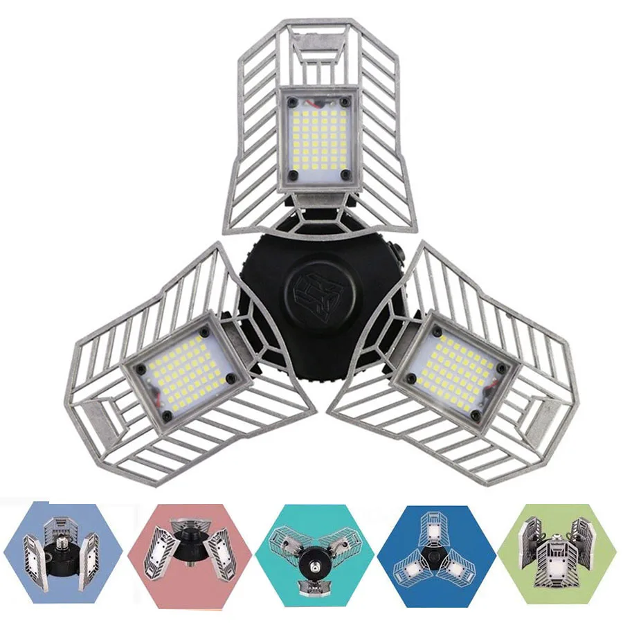 

Thrisdar E27 Led Deformable Garage Light Motion-Activated Ceiling Light High Intensity Garage Warehouse Workshop Basement Lamps