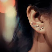 1 пара, винтажные крошечные серьги с 12 созвездиями, Cassiopeia, созвездие, ушные альпинисты, очаровательные ювелирные изделия для женщин