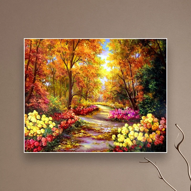 Природный пейзаж дерево цвет по номерам 40x50 см краски акриловые холст краски ing номера настенные картины для гостиной женщина посылка